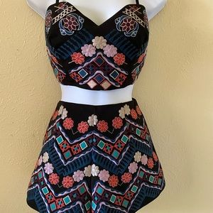 NWT Fashion Nova embroidered 2 piece set